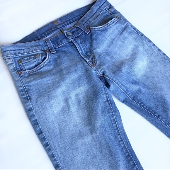 7FAM Kimmie Bootcut Distressed Light Wash Jeans 28 - Picture 5 of 8